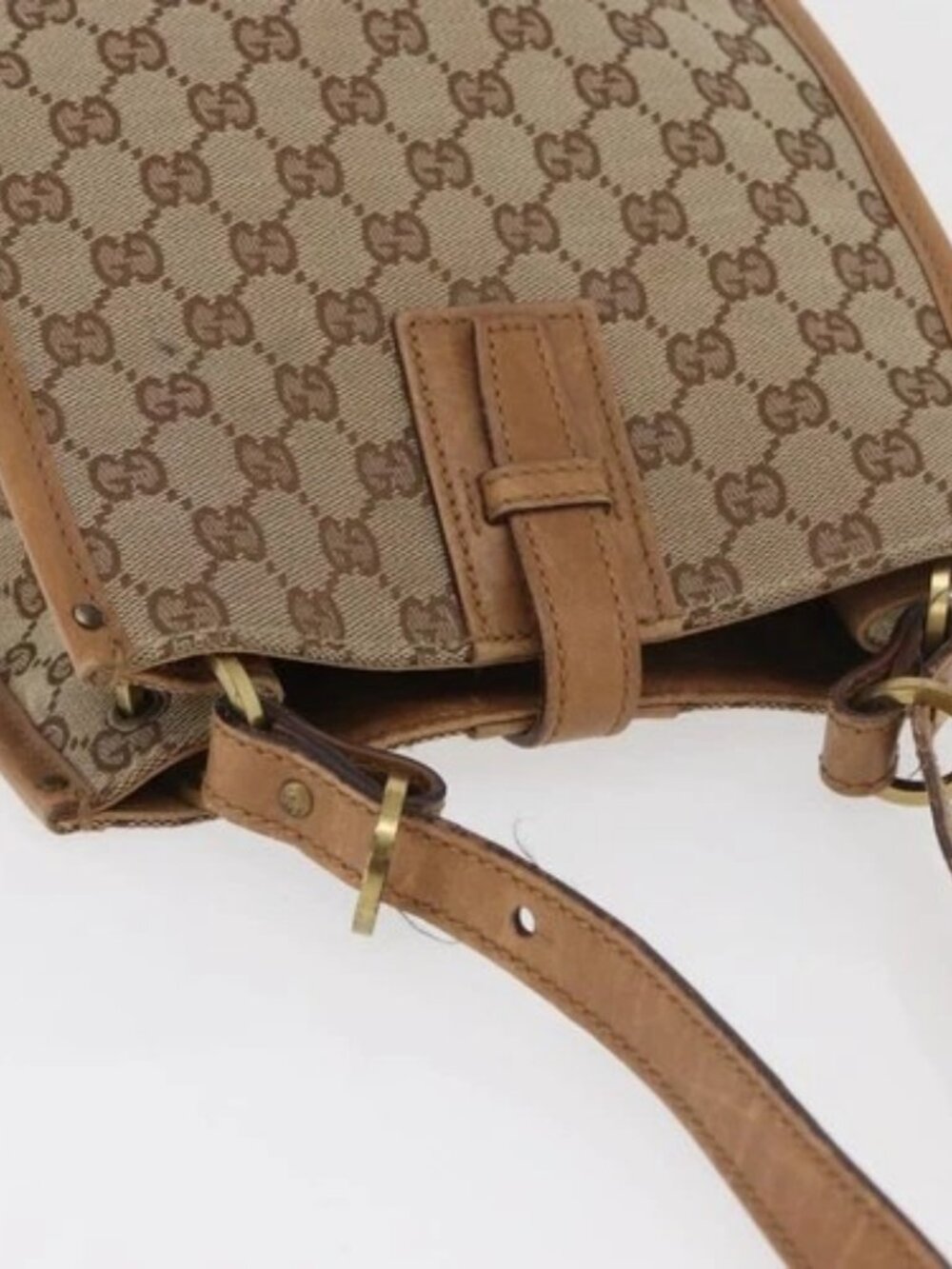 GUCCI GG Canvas Shoulder Bag Beige Gold 110292 Auth 182469 - Picture 6 of 16